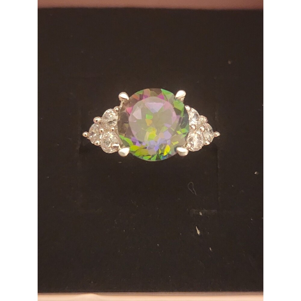 925 sterling silver mystic topaz ring